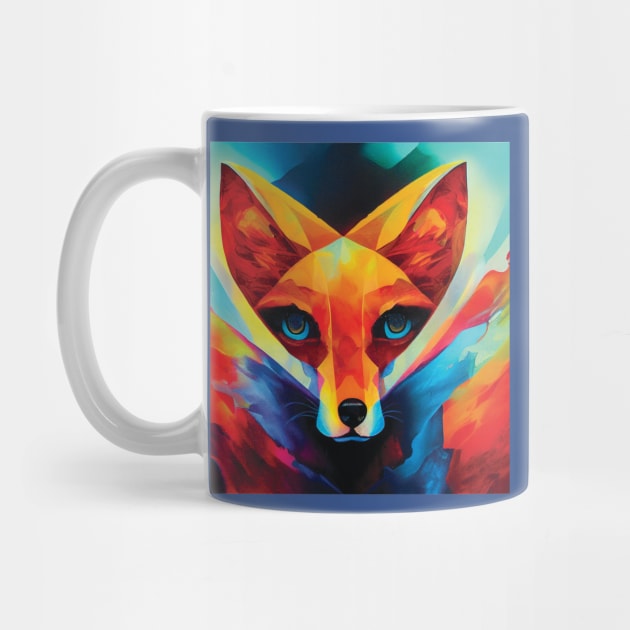 Fox Art in Bold Colours by Geminiartstudio